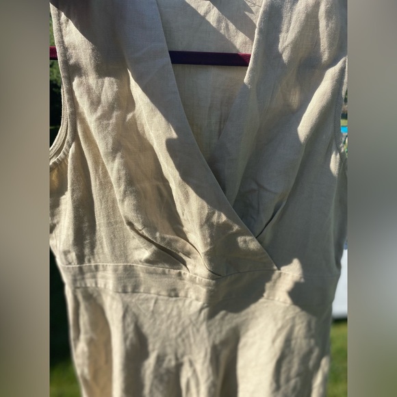 Rafaella linen fit & flare khaki midi dress size 10 NWT - Picture 3 of 7